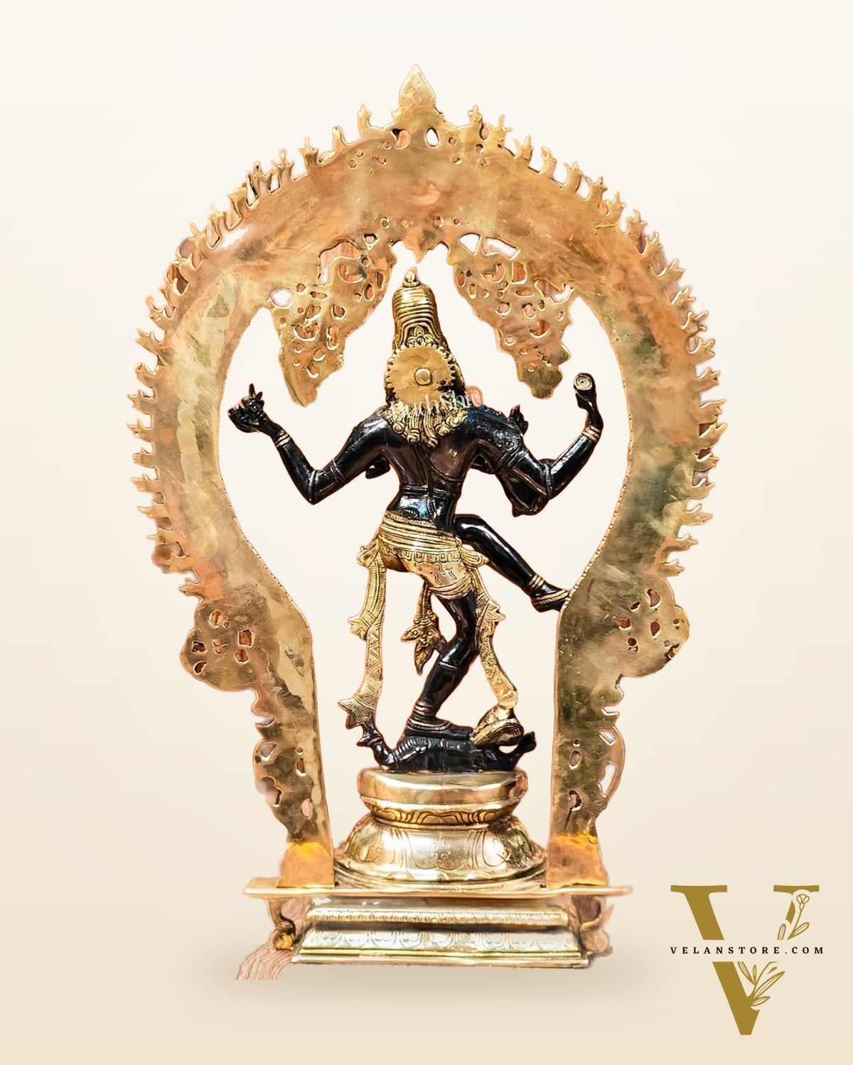 Unique Nataraja Statue - Handcrafted Brass Black Wash on Gold | 26 Inch Height