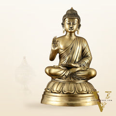 Unique Pure Brass Blessing Buddha Statue - 16 Inch