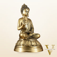 Unique Pure Brass Blessing Buddha Statue - 16 Inch