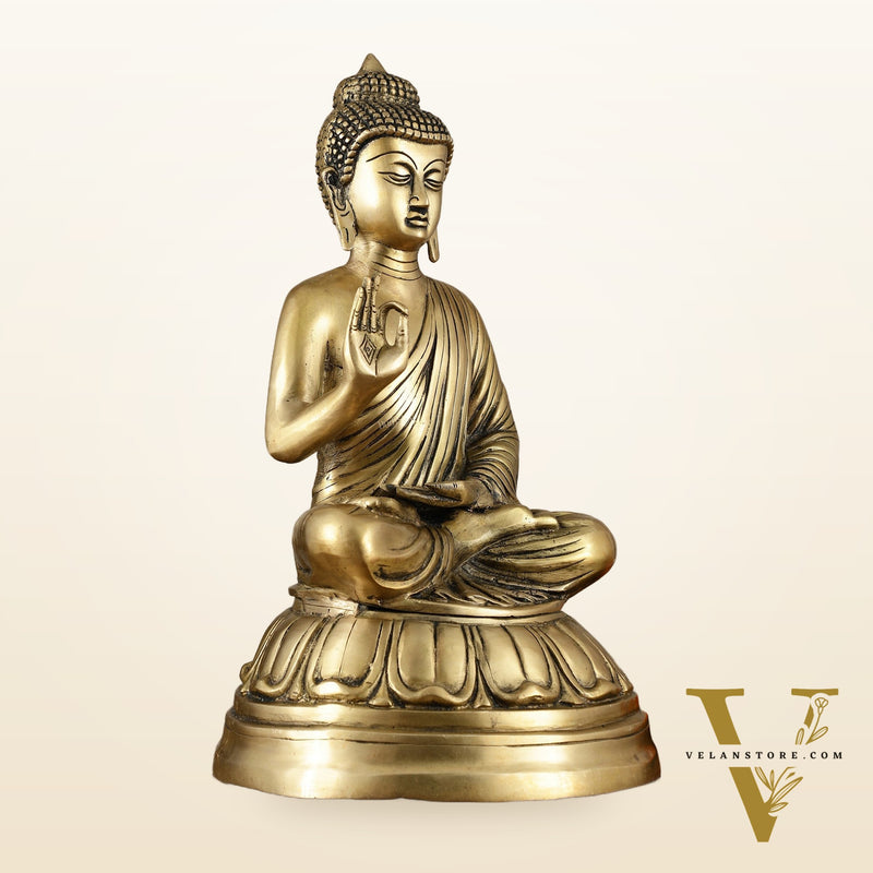 Unique Pure Brass Blessing Buddha Statue - 16 Inch
