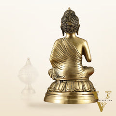 Unique Pure Brass Blessing Buddha Statue - 16 Inch