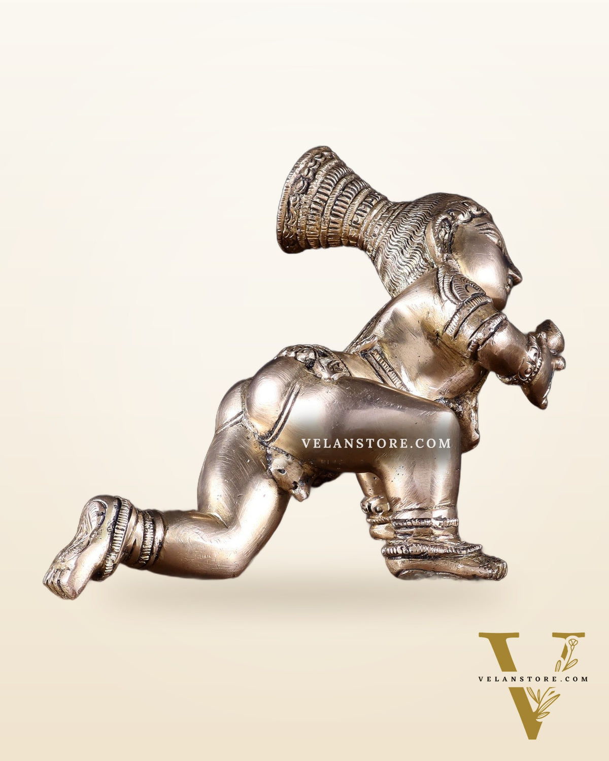Unique Pure Brass Large Bal Gopal Baby Krishna Idol – 8” wide