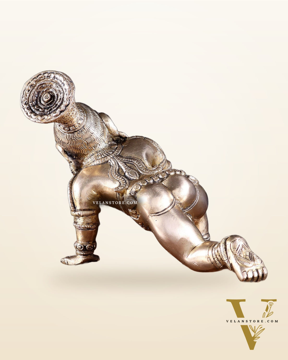 Unique Pure Brass Large Bal Gopal Baby Krishna Idol – 8” wide