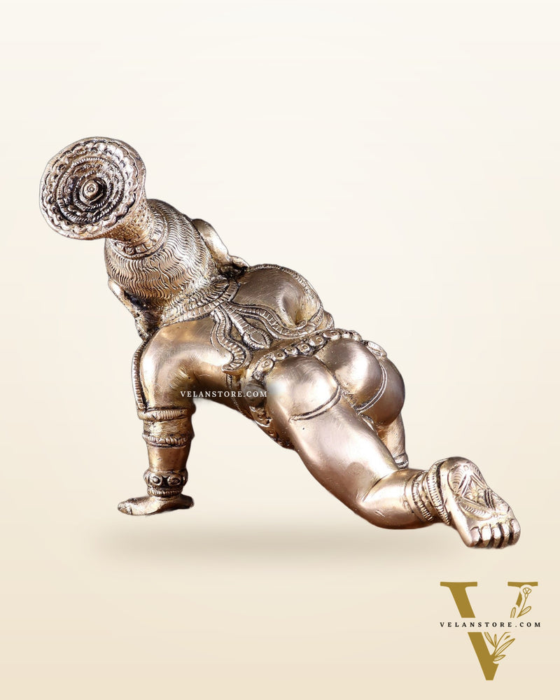 Unique Pure Brass Large Bal Gopal Baby Krishna Idol – 8” wide