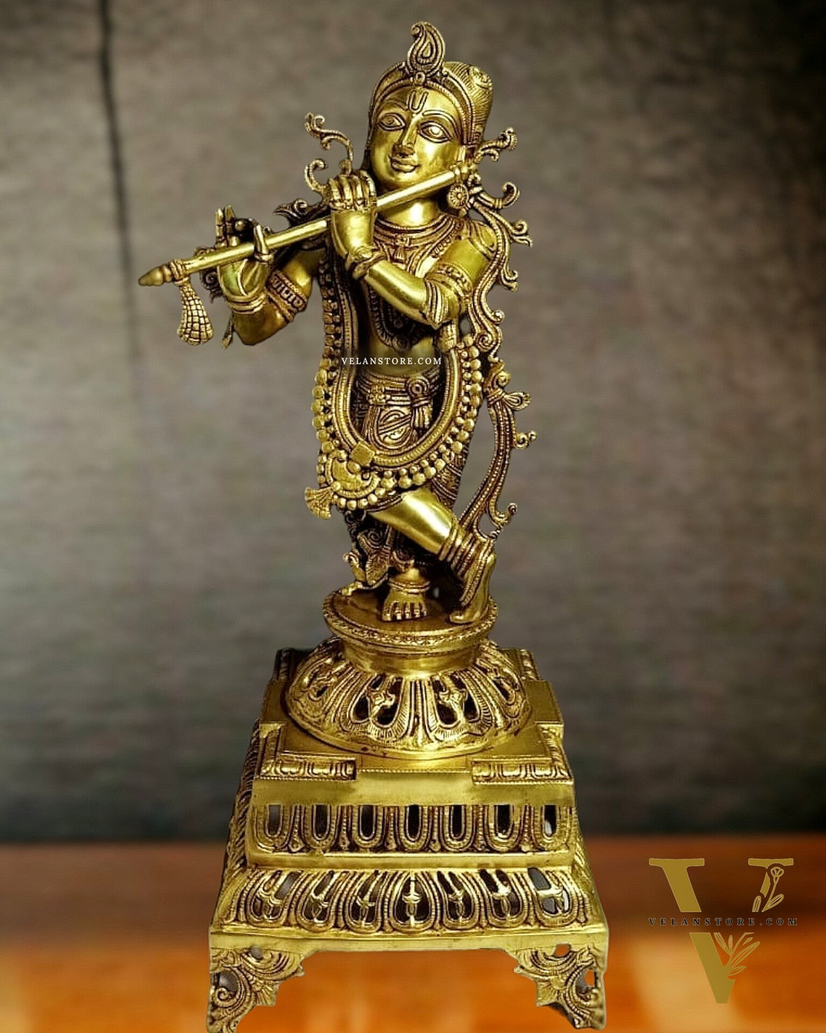 Unique Pure Brass Lord Krishna statue 26 inch