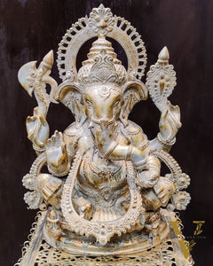 Unique Stone Finish Ganesha  Brass Idol  Height 20 inches