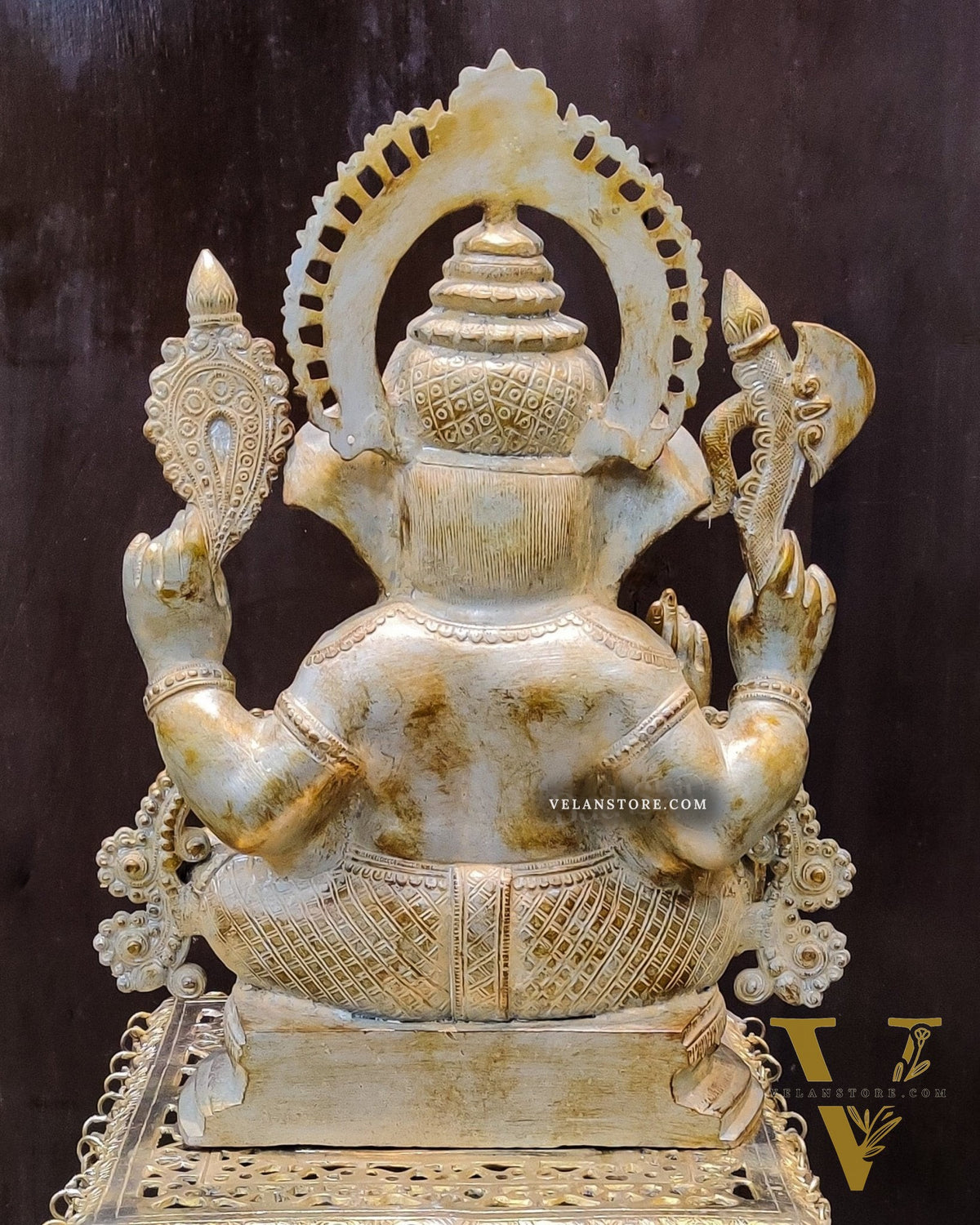 Unique Stone Finish Ganesha  Brass Idol  Height 20 inches