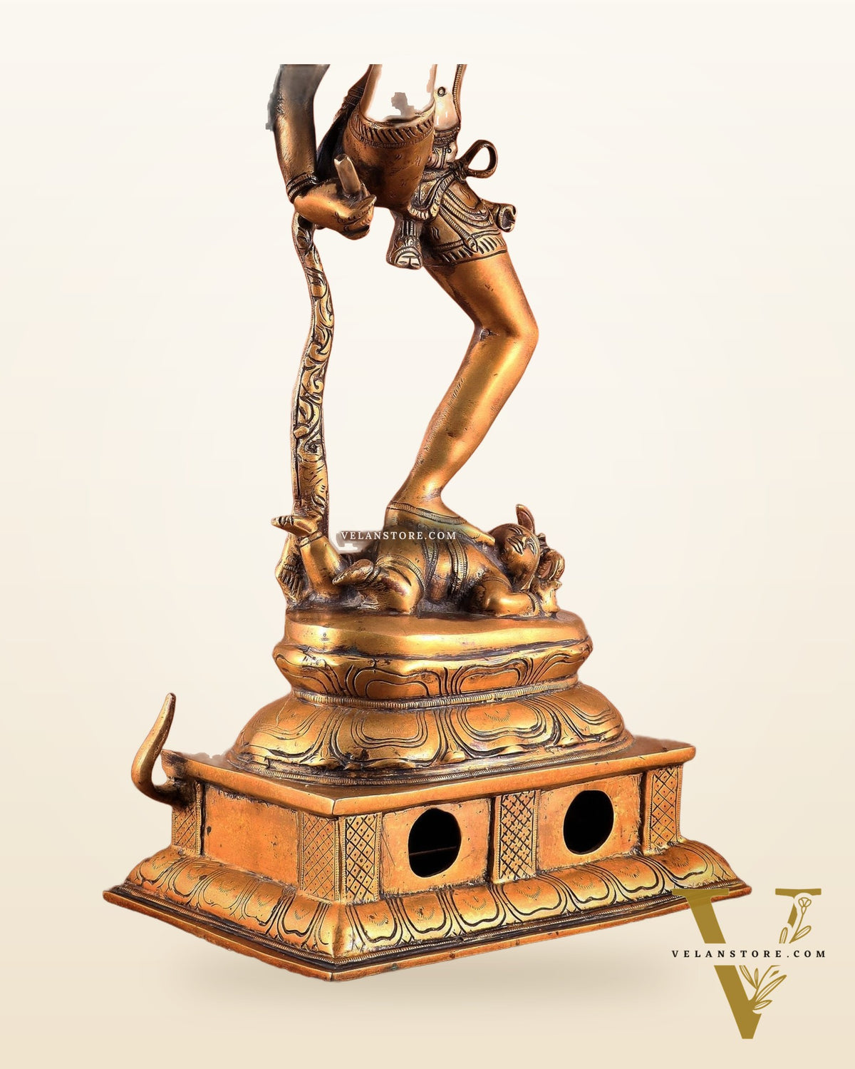 Urdhava Tandava Antique 26-Inch Brass Tripurantaka dancing Lord Shiva Statue