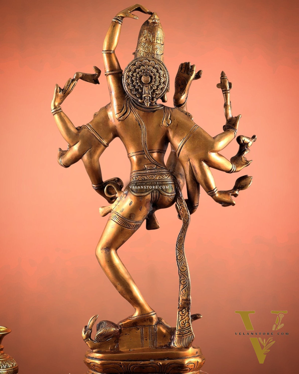 Urdhava Tandava Antique 26-Inch Brass Tripurantaka dancing Lord Shiva Statue