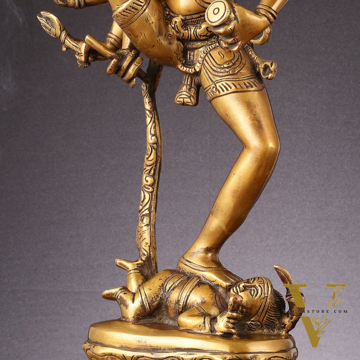 Urdhava Tandava Antique 26-Inch Brass Tripurantaka Lord Shiva Statue