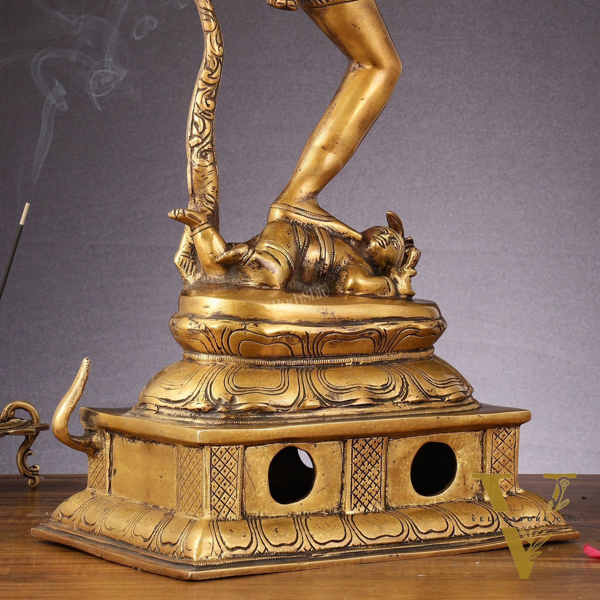 Urdhava Tandava Antique 26-Inch Brass Tripurantaka Lord Shiva Statue