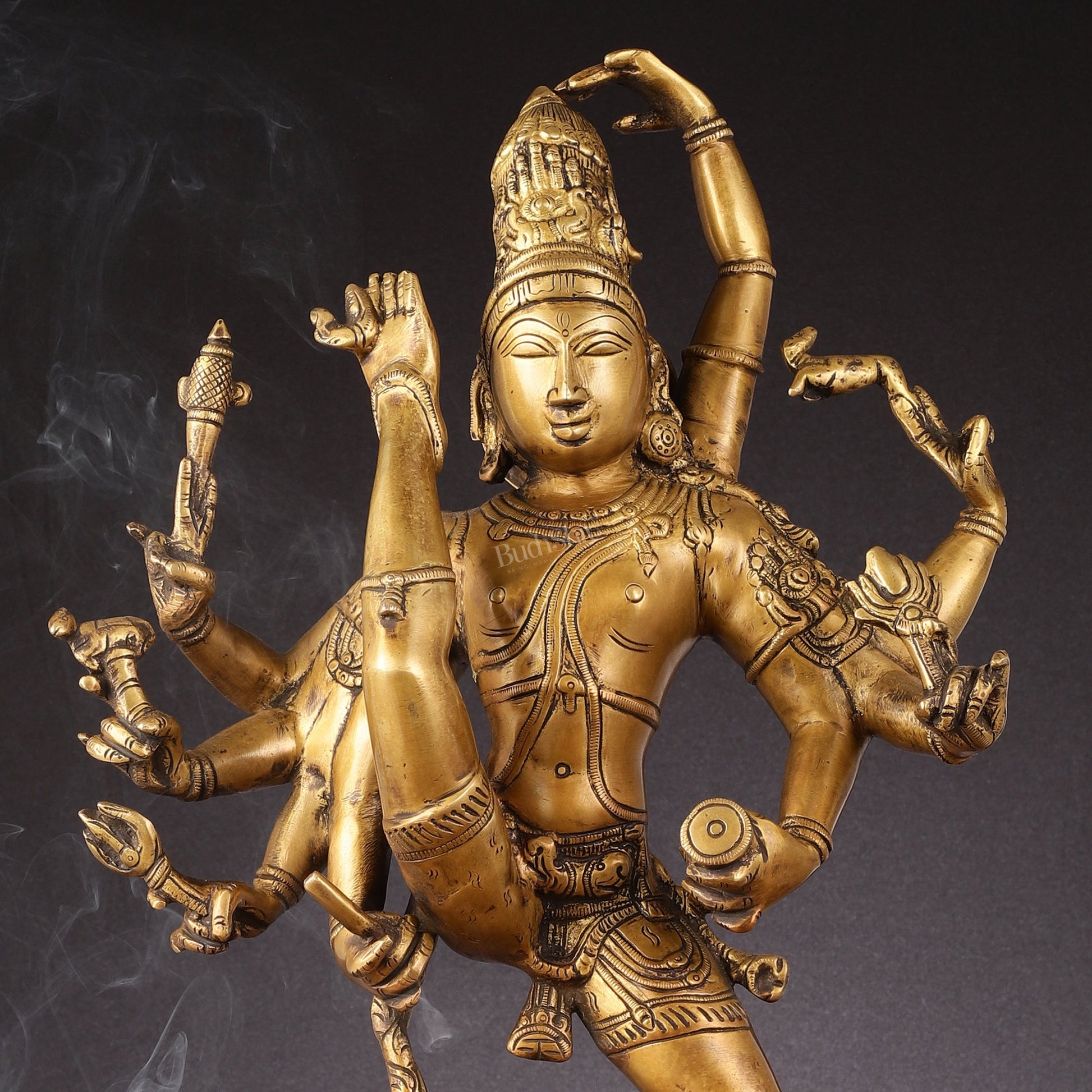 Urdhava Tandava Antique 26-Inch Brass Tripurantaka Lord Shiva Statue