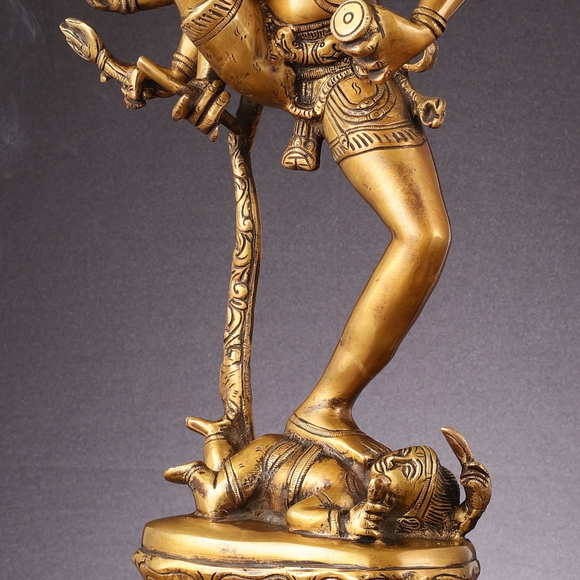 Urdhava Tandava Antique 26-Inch Brass Tripurantaka Lord Shiva Statue