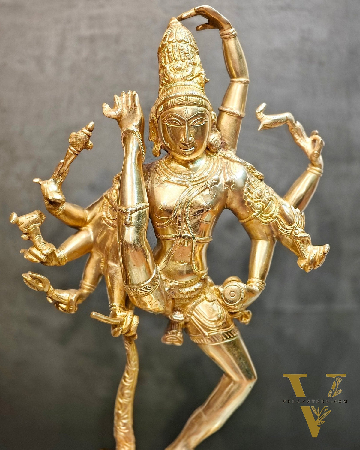 Urdhava Tandava Shiny 26 inch Brass Tripurantaka Lord Shiva Statue