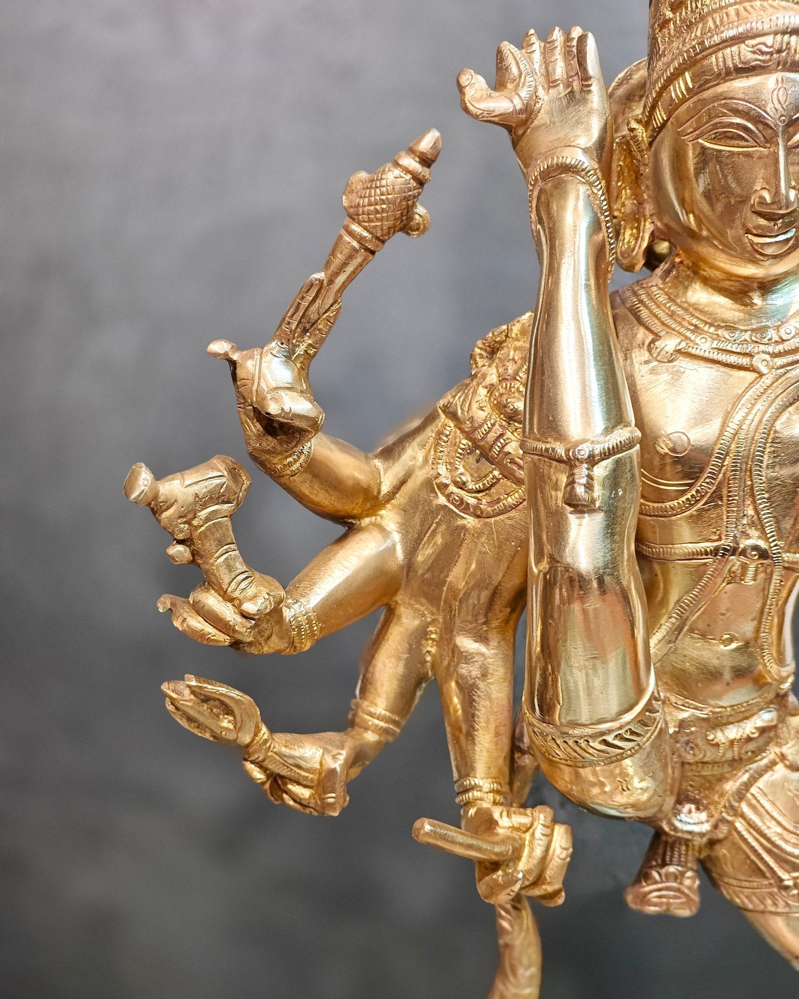 Urdhava Tandava Shiny 26 inch Brass Tripurantaka Lord Shiva Statue