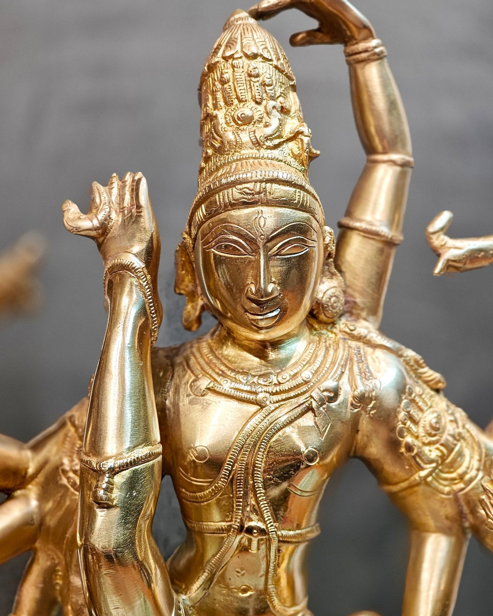 Urdhava Tandava Shiny 26 inch Brass Tripurantaka Lord Shiva Statue