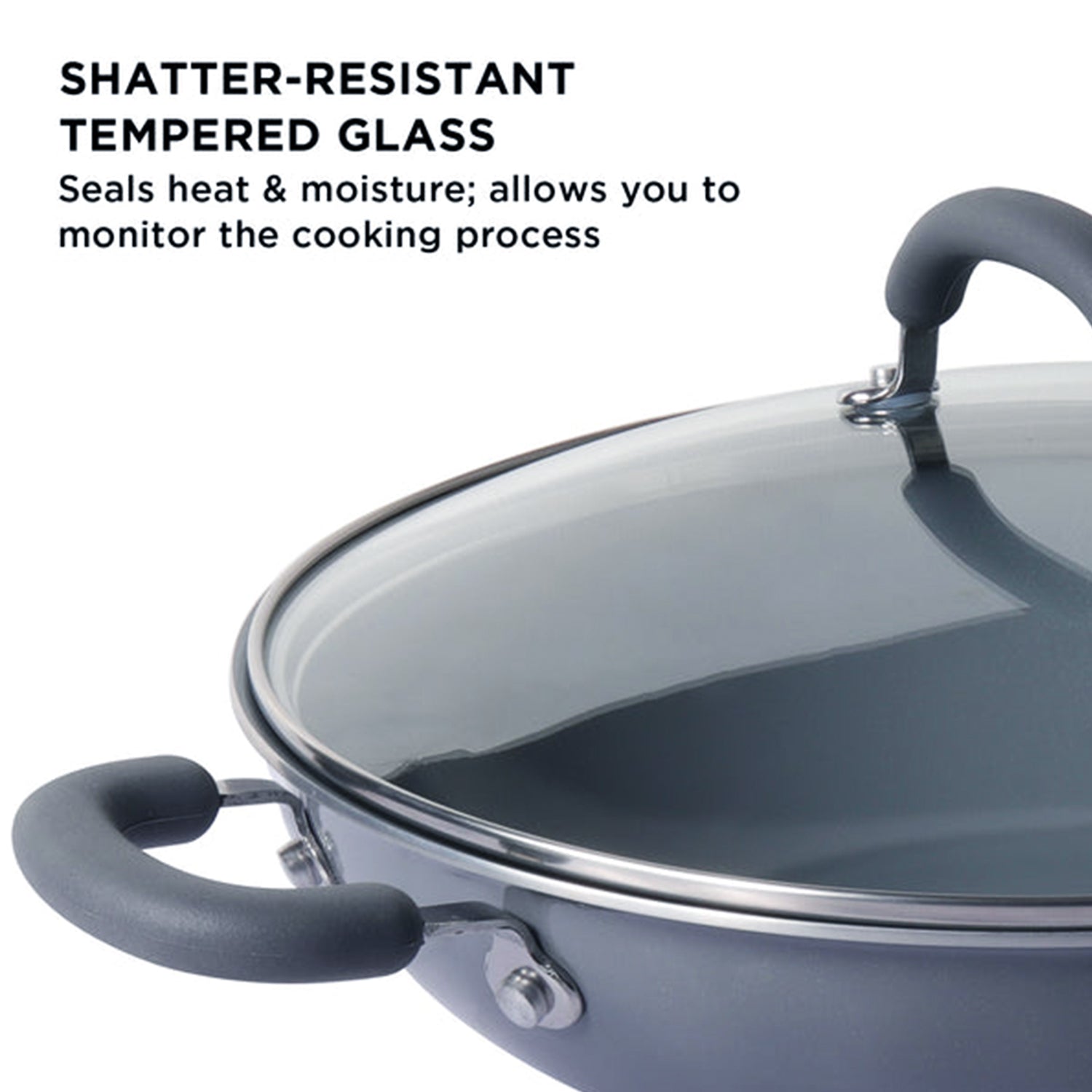 Meyer Anzen Ceramic Coated Cookware 20cm Wok / Kadai with Lid