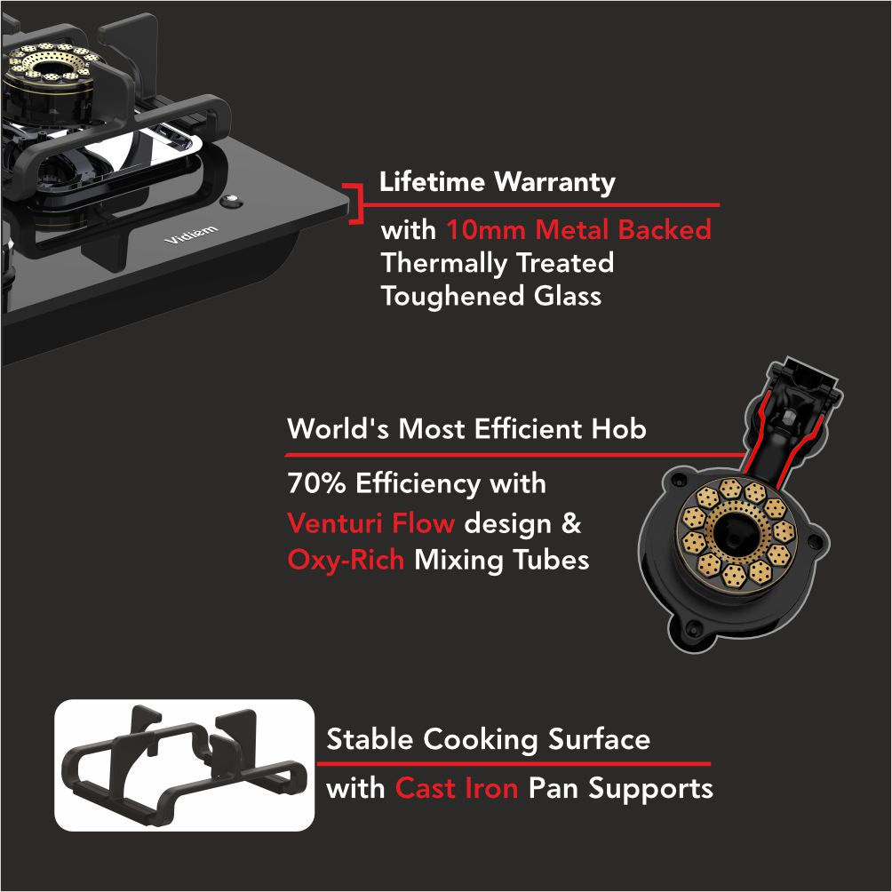 VIDIEM VOGUE V1 3-Burner Gas Cooktop