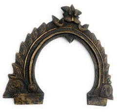 Bhunes Brass Antique Prabhavali Frame – Temple Arch Wall Hanging Prabhawali for Deity | Prabhaval Backplate for Home Mandir & Spiritual Decor, Gold, 8 Inch, 1 Piece
