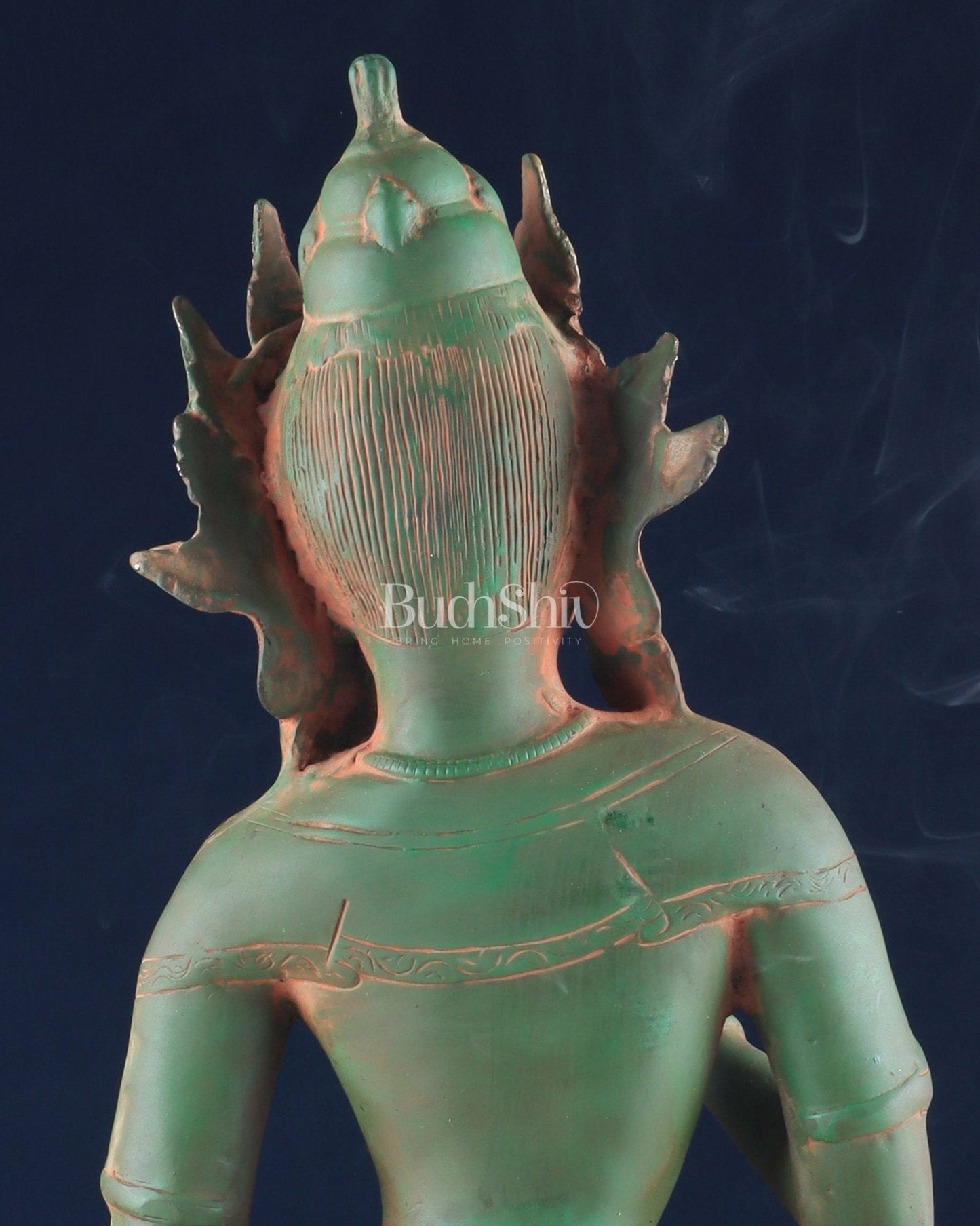 Vajrasattva, The Primordial Buddha – Antique Patina Brass Statue, 16"