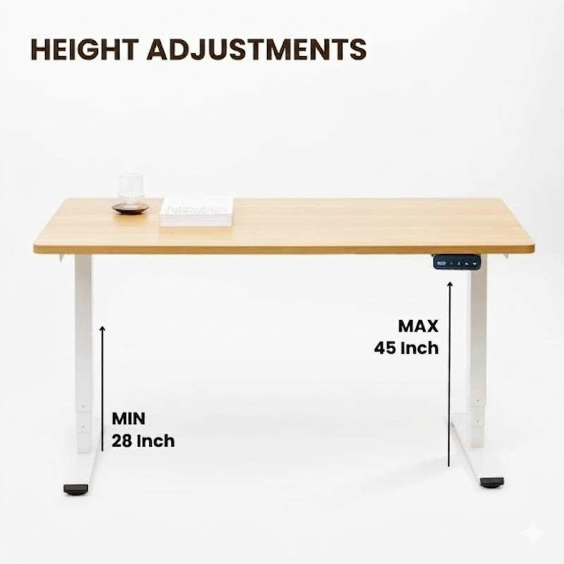 Vantexa cream standing desk with white legs
