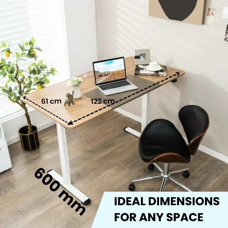 Vantexa cream standing desk with white legs