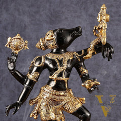 Varaha - Third Incarnation of Lord Vishnu Brass Idol | with bhooma Devi 17.5"