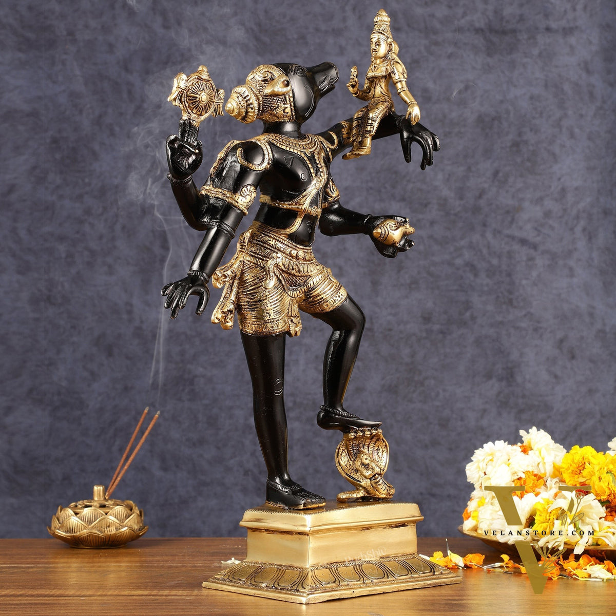 Varaha - Third Incarnation of Lord Vishnu Brass Idol | with bhooma Devi 17.5"