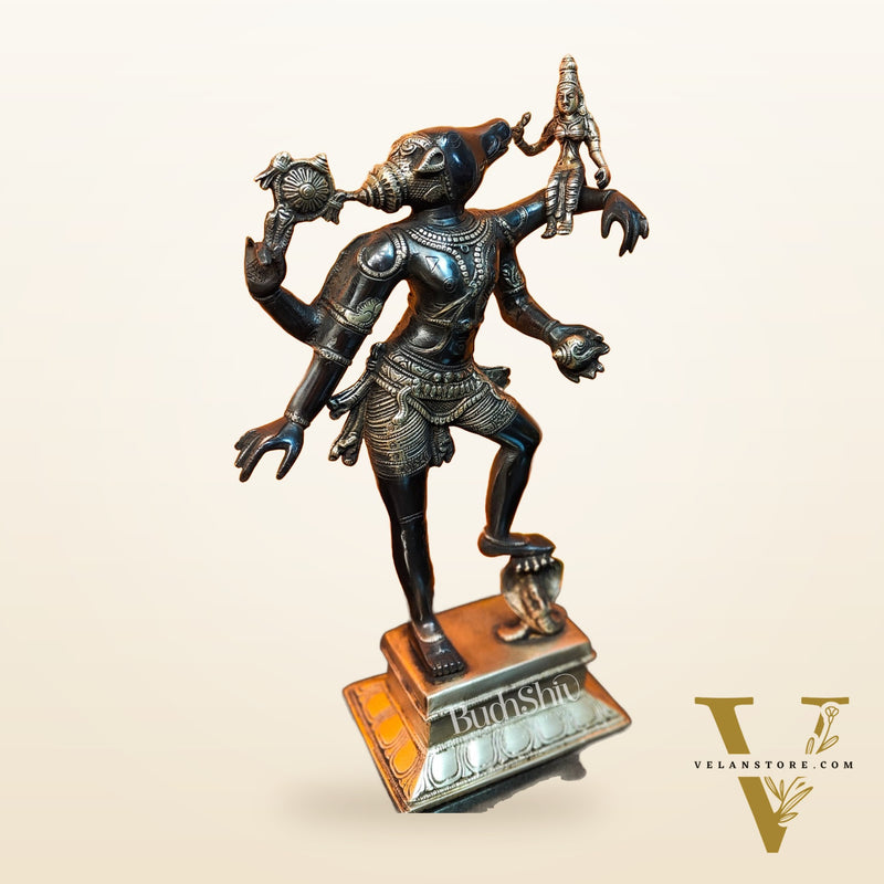 Varaha with Bhooma Devi Varaha Lakshmi Brass Statue 17 inch Black Gold