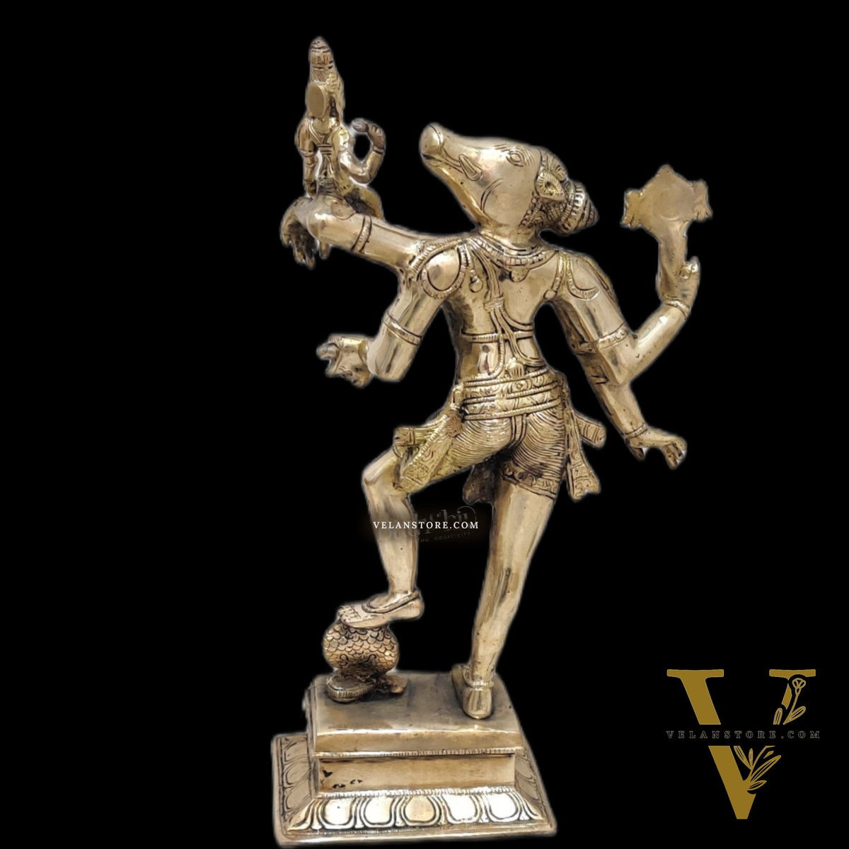 Varaha with Bhooma Devi Varaha Lakshmi Brass Statue 17 inch Polished Brass