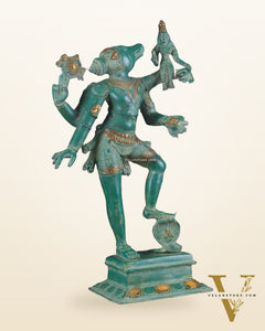 Varaha with Bhooma Devi Varaha Lakshmi Brass Statue 17 inch Green vintage