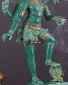 Varaha with Bhooma Devi Varaha Lakshmi Brass Statue 17 inch Green vintage