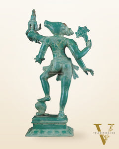 Varaha with Bhooma Devi Varaha Lakshmi Brass Statue 17 inch Green vintage