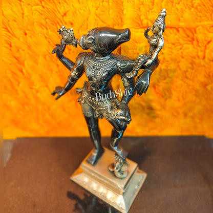 Varaha with Bhooma Devi Varaha Lakshmi Brass Statue 17 inch Black Gold