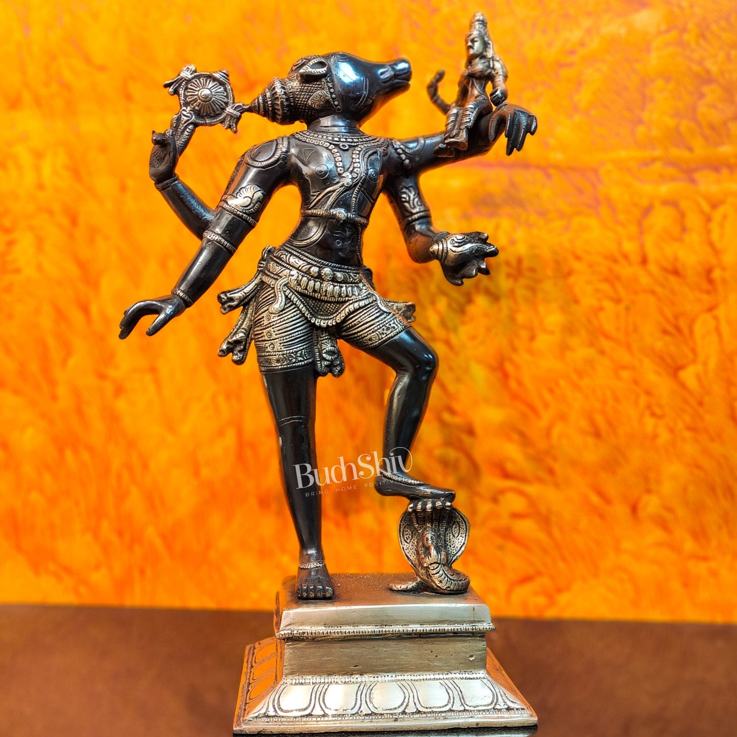 Varaha with Bhooma Devi Varaha Lakshmi Brass Statue 17 inch Black Gold
