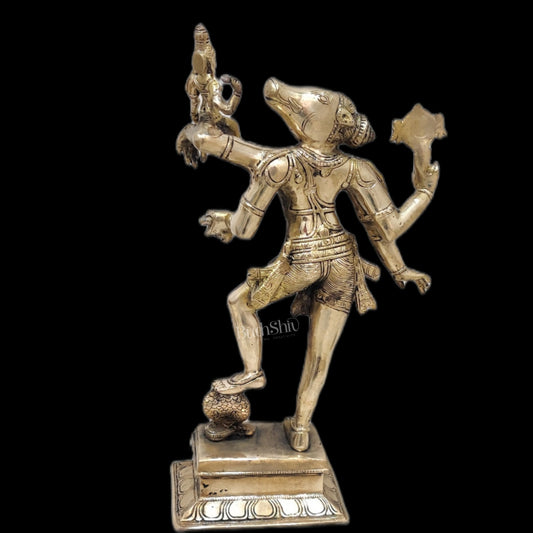 Varaha with Bhooma Devi Varaha Lakshmi Brass Statue 17 inch Polished Brass