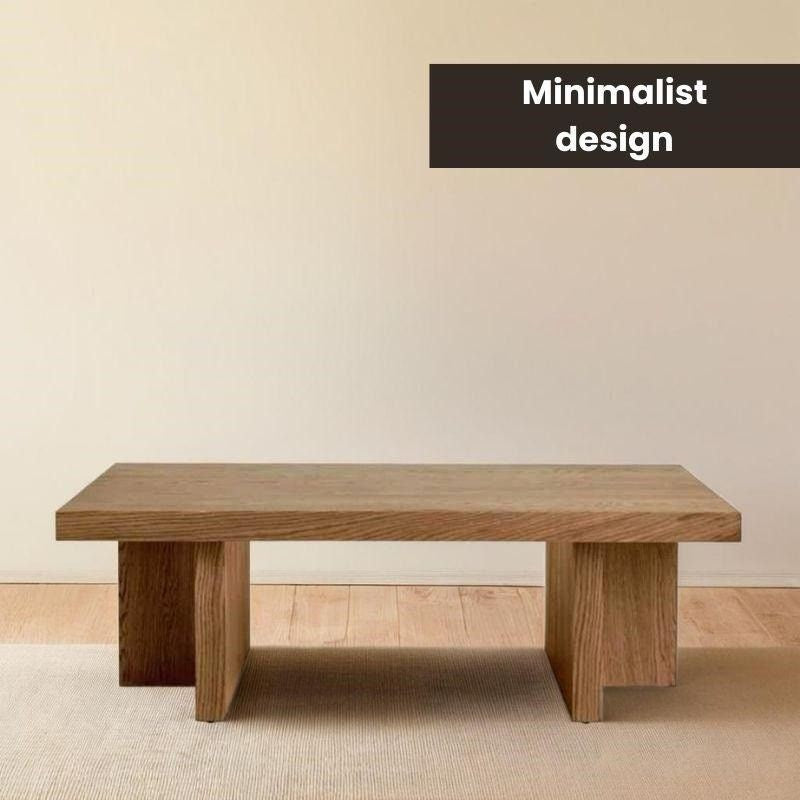 Varsa Sheesham Wood Coffee Table, Wide Top, Minimalist Design, Living Room Statement Piece by Woodensure