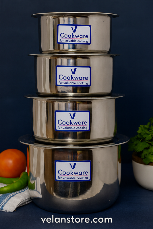 Vcookware Stackable Stainless Steel Tope Bowls with Lids