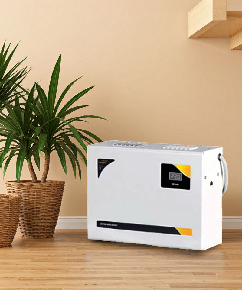 V-Guard VE 400 Voltage Stabilizer AC 1.5 ton 90-300V (White)