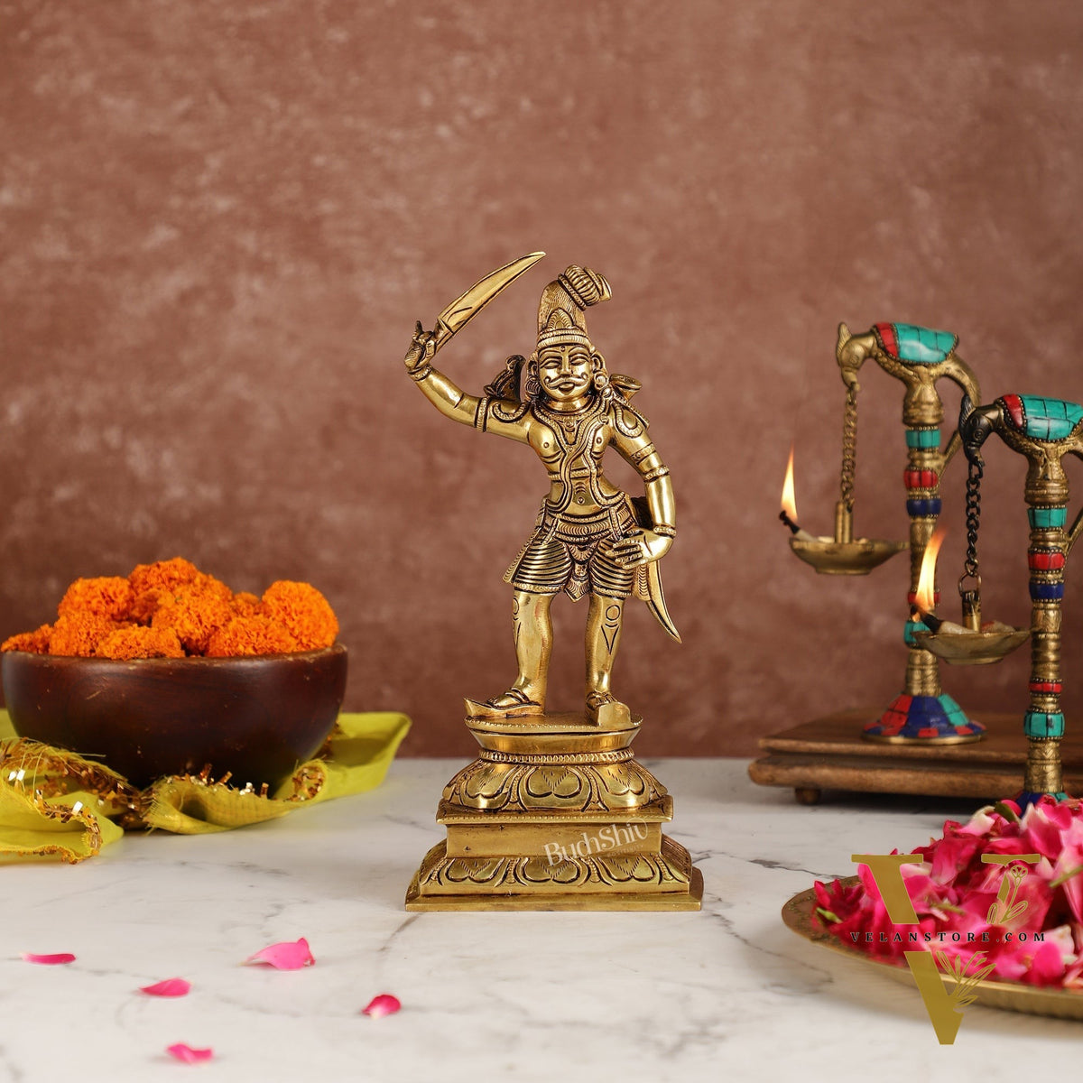 Veer bhadra Brass Superfine Statue 10"