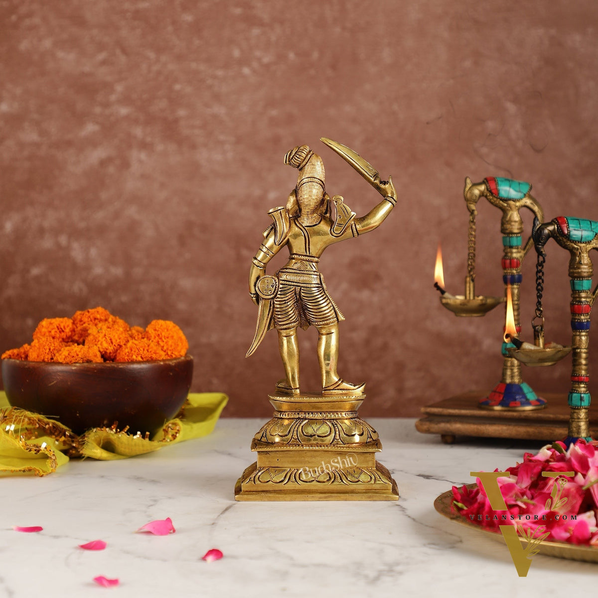 Veer bhadra Brass Superfine Statue 10"