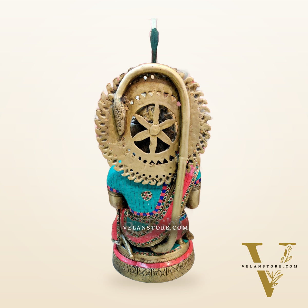 Veer Hanuman Brass Statue | Kneeling Aashirwaad Mudra | 19.5 inch