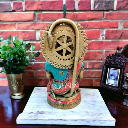 Veer Hanuman Brass Statue | Kneeling Aashirwaad Mudra | 19.5 inch