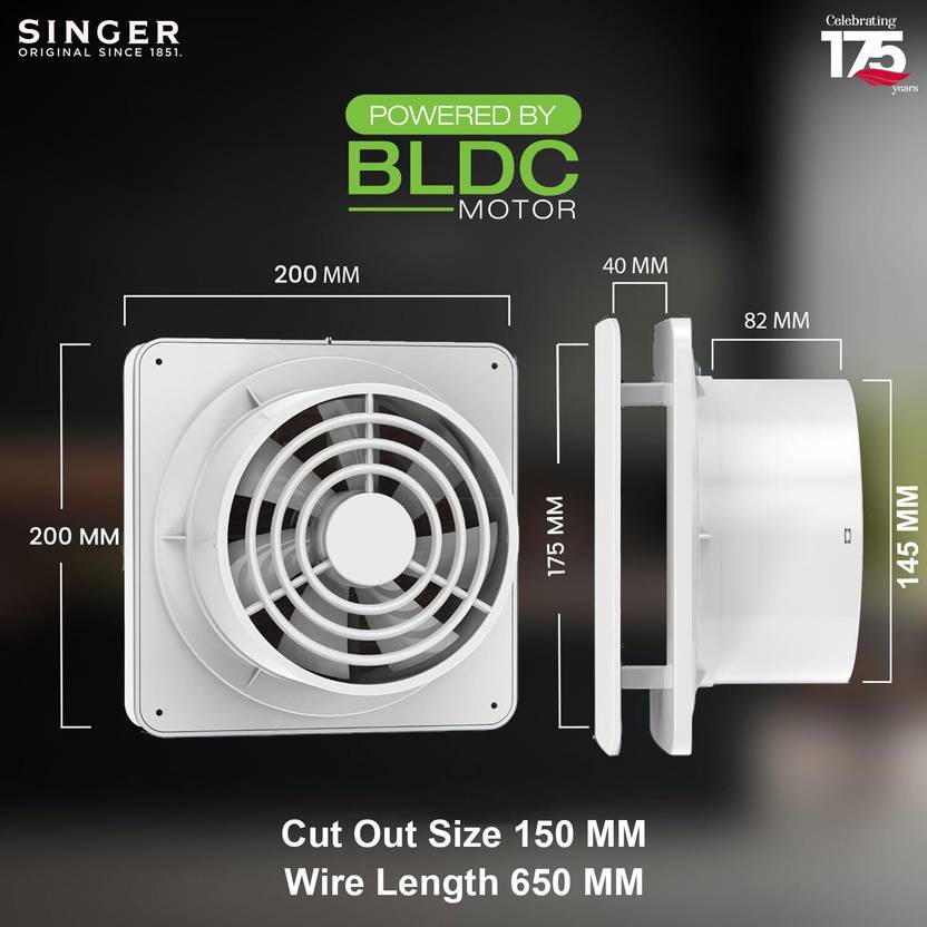 SINGER Venti X BLDC Exhaust Fan 150 mm-2