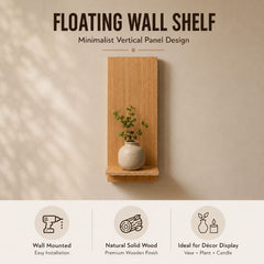 Modern Vertical Wooden Wall Shelf for Vase & Home Decor