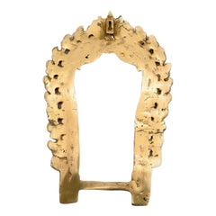 Brass Prabhavali Frame Arch Wall Hanging with Kirtimukha, Prabhawal & Prabhawali for Temple, Home Decor & Deity Backdrop | Traditional Brass Prabhavali for Pooja Room, Gold, 12 Inch, 1 Piece