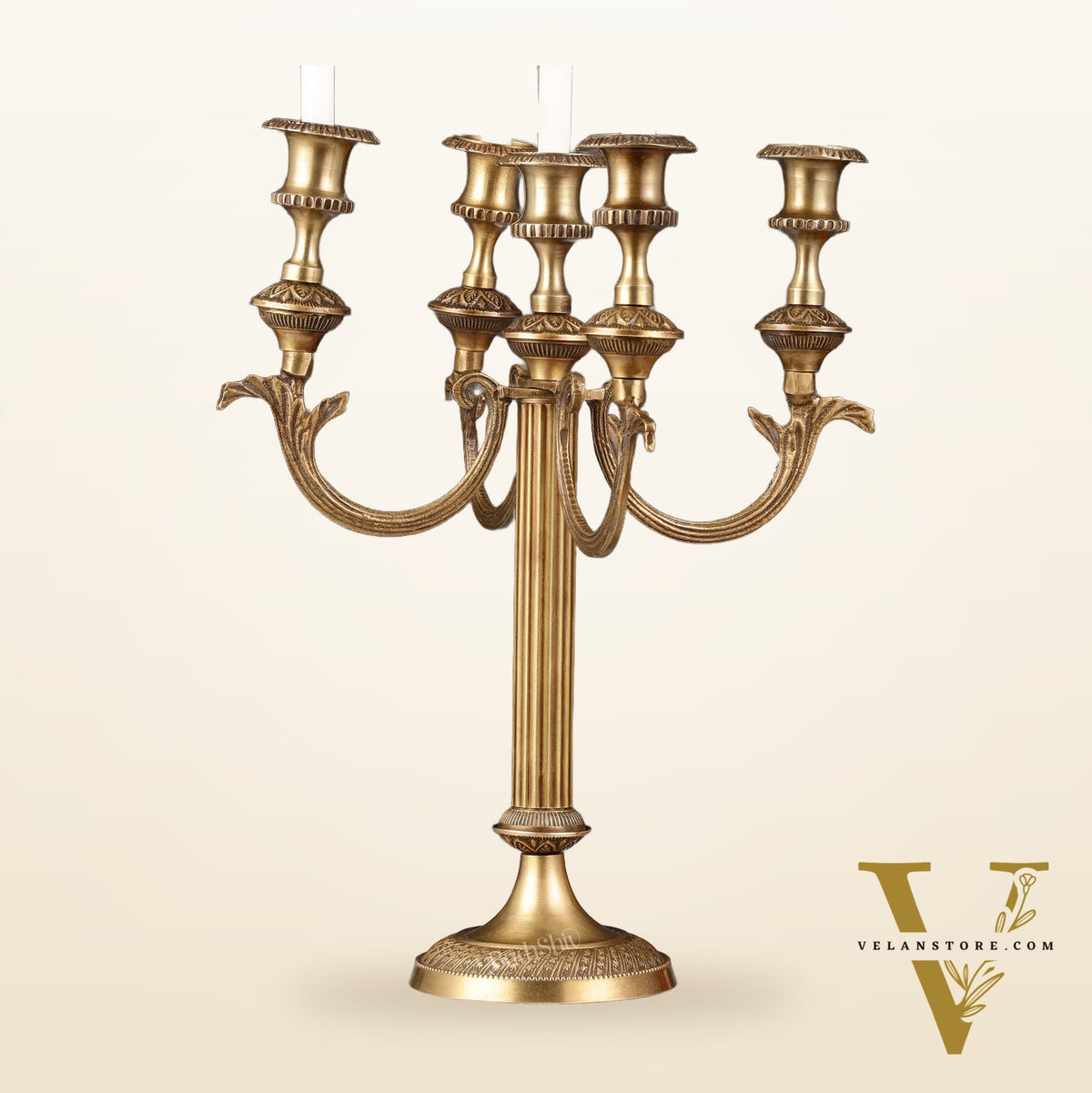 Victorian Style Brass Candle Holder | Height 14 inch
