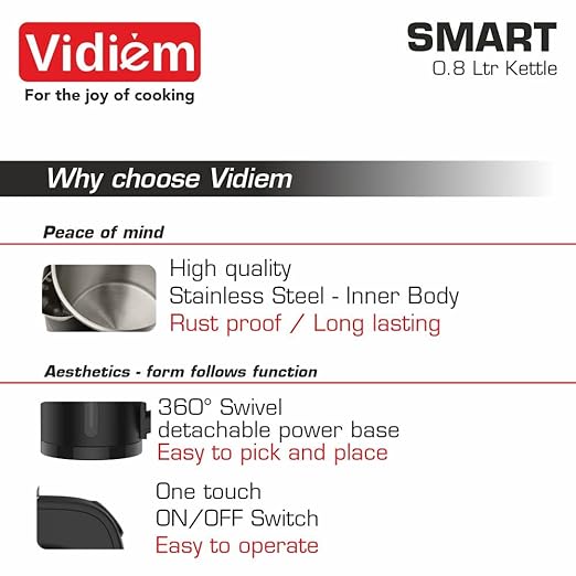 SMART VIDIEM 0.8 Ltr Electric Kettle
