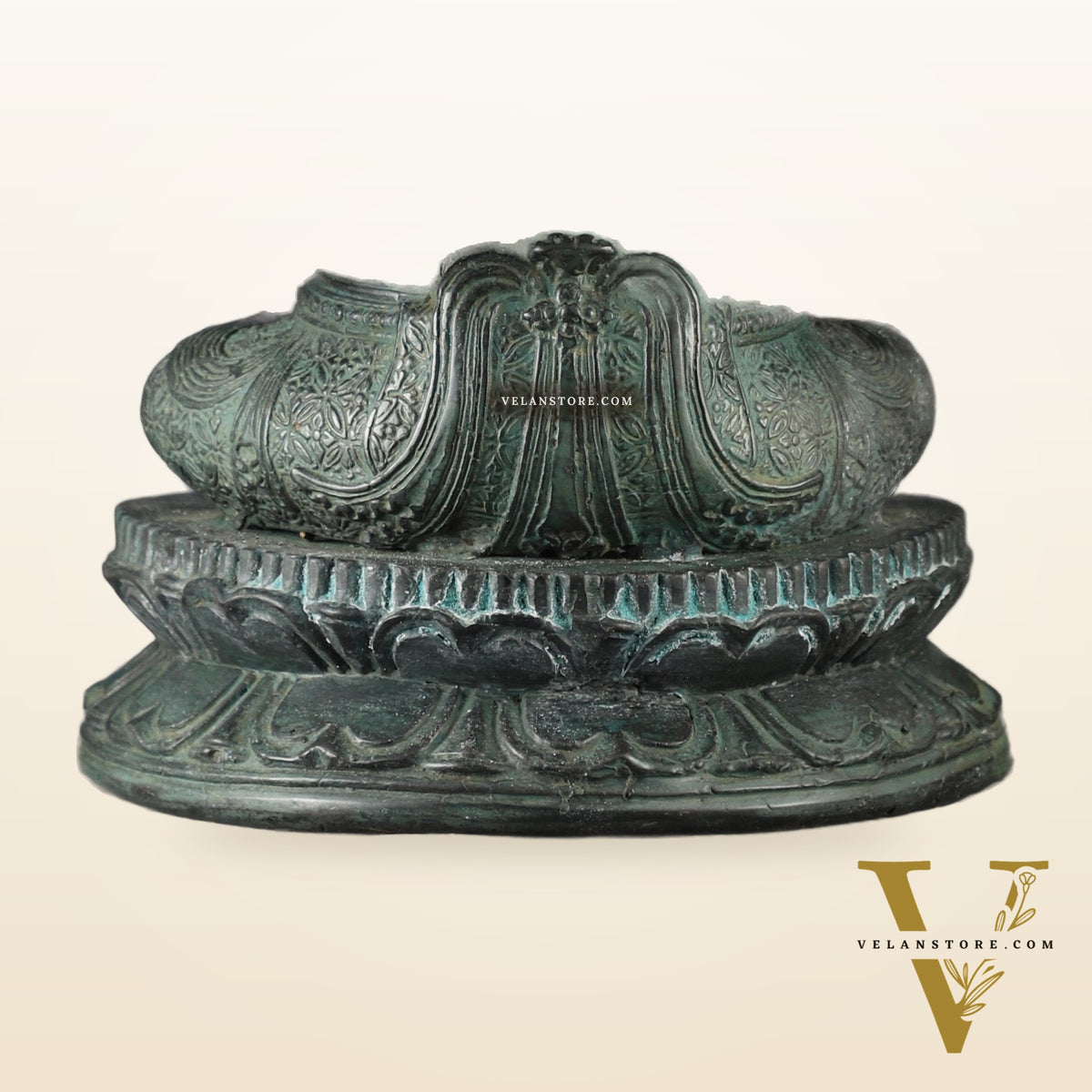 Vintage Balinese Bronze Ganesha Sculpture – Three-Headed, 16" Lost Wax Casting