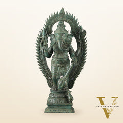 Vintage Balinese Bronze Standing Ganesha Statue – Lost Wax Casting | 18" Unique Handmade Craft